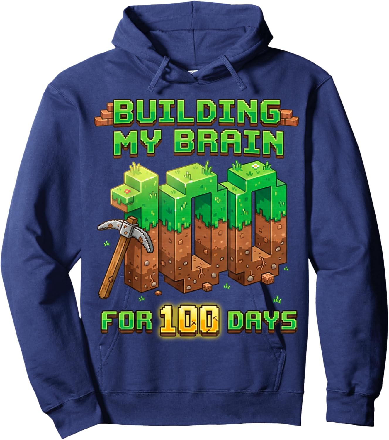 Building My Brain for 100 Days of School Hoodie - Hoodie | Navy