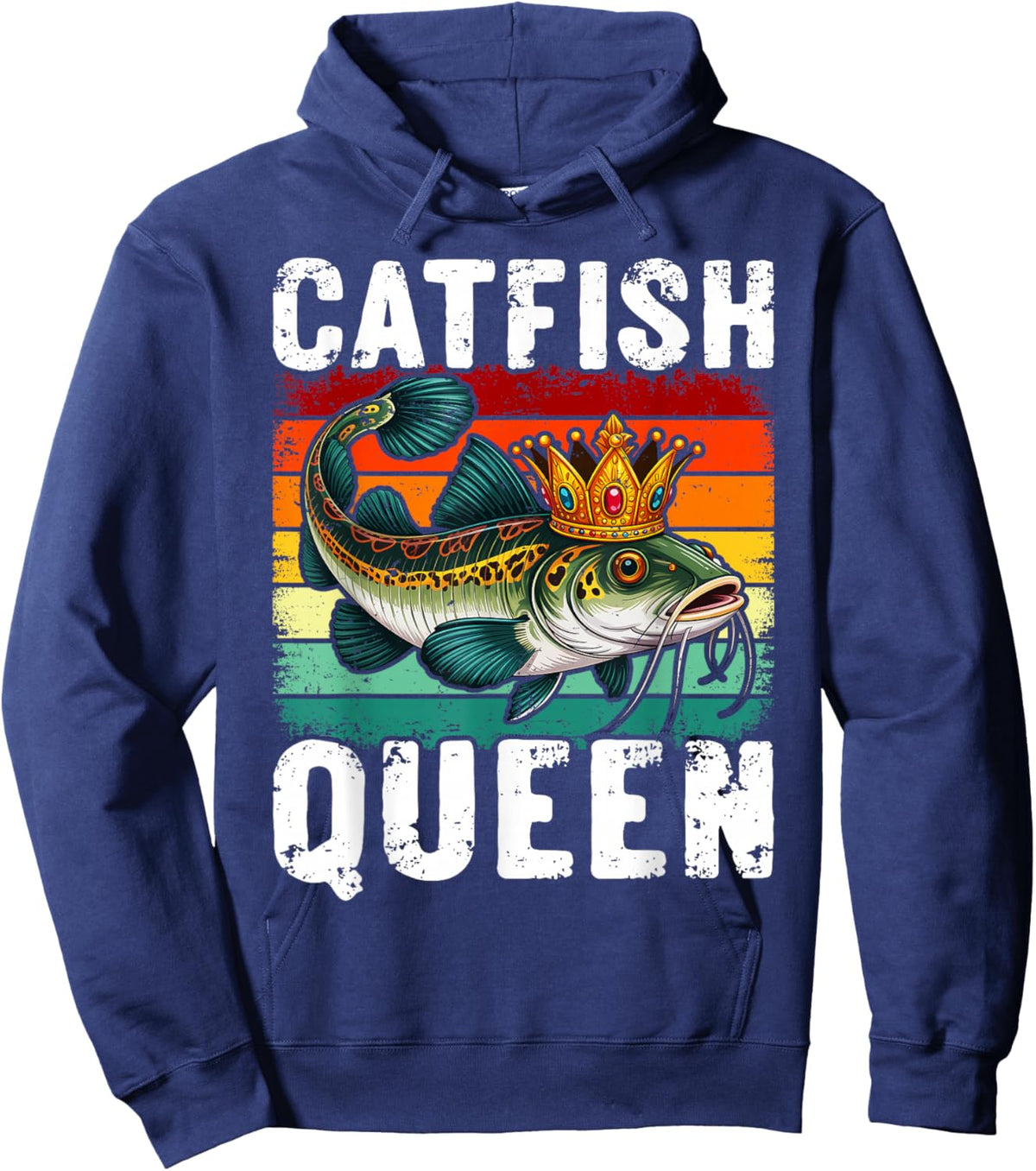 Catfish Queen Fishing for Anglers and Fish Fans Hoodie - Hoodie | Navy
