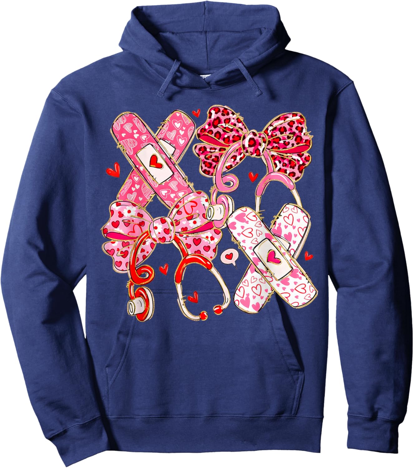 Valentine Nurse Coquette Hoodie - Hoodie | Navy