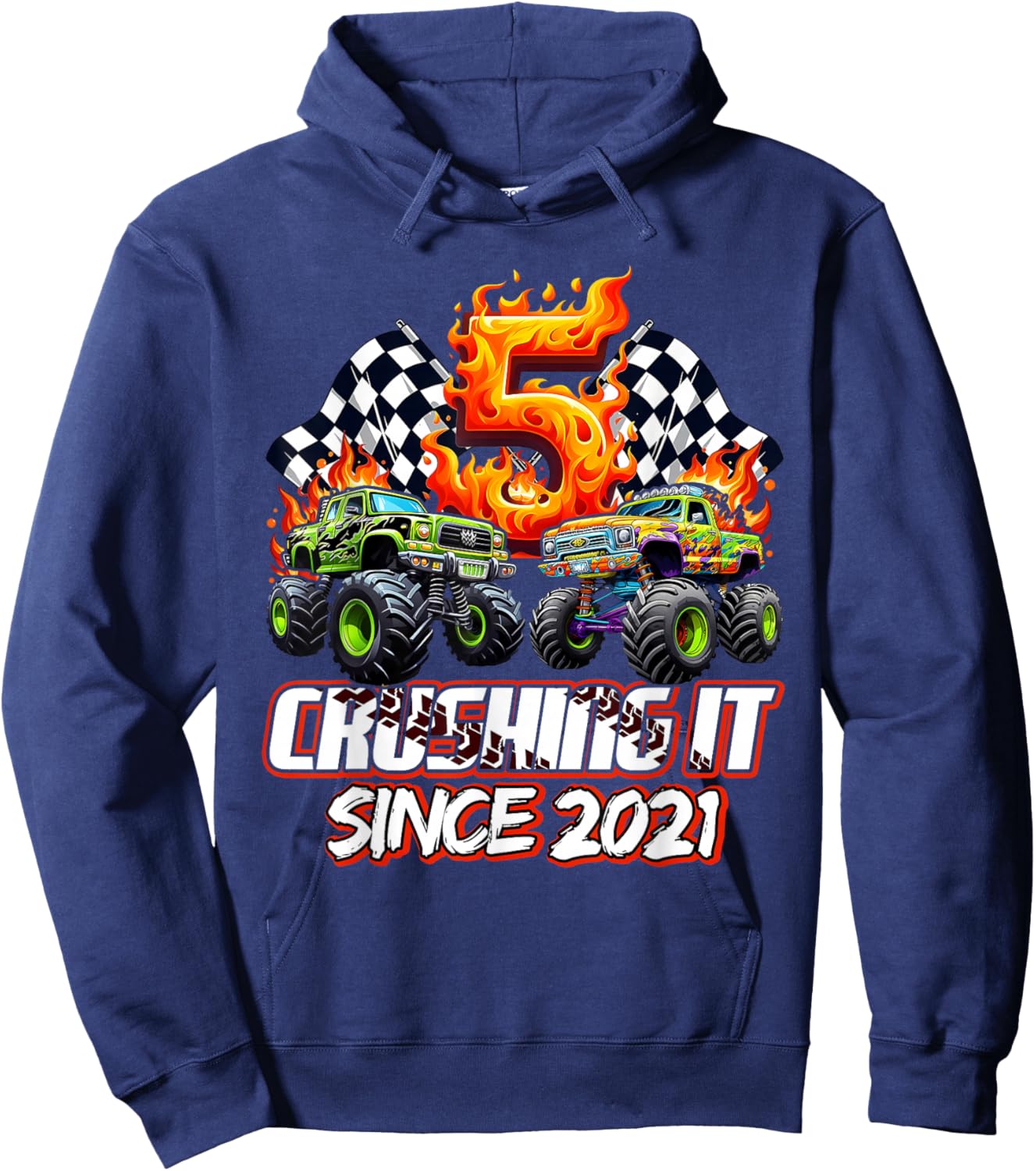 Boys 5th Party Born 2021 Hoodie - Hoodie | Navy