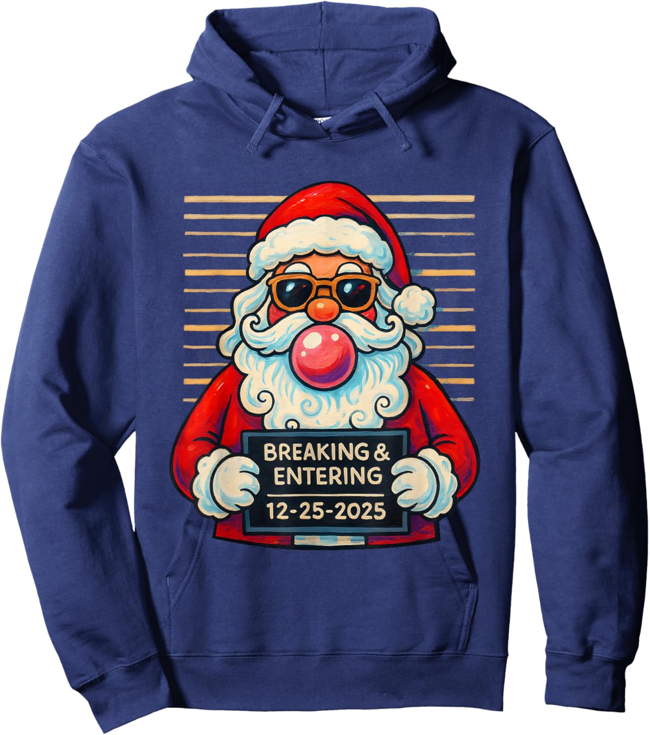 Funny Santa Breaking and Entering Christmas Hoodie - Hoodie | Navy