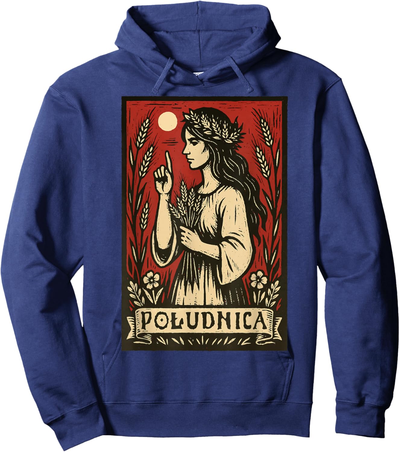 Poludnica Slavic Folk Pagan Myth Witch Art Hoodie - Hoodie | Navy