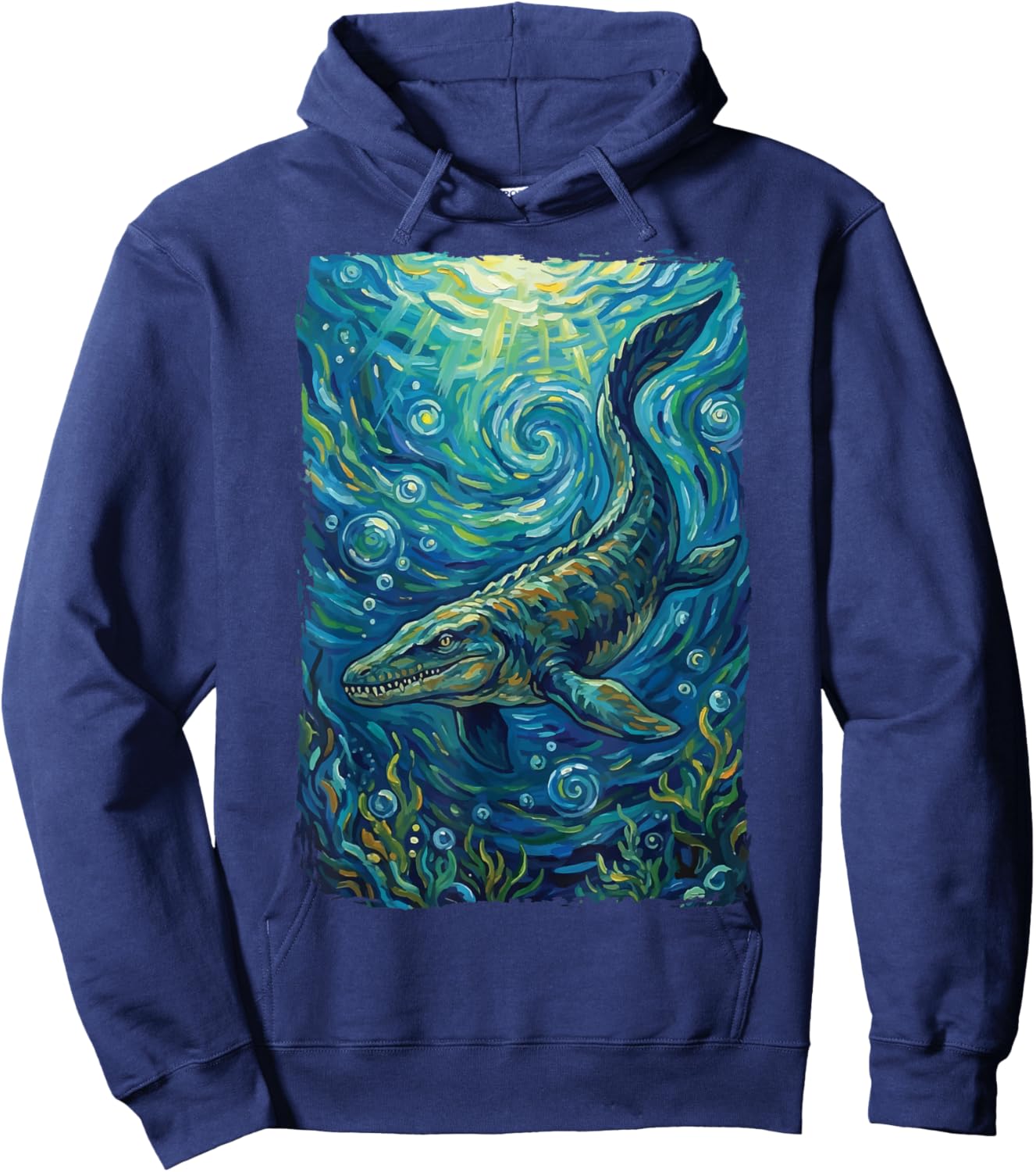 Mosasaurus Starry Night Mosasaur Hoodie - Hoodie | Navy