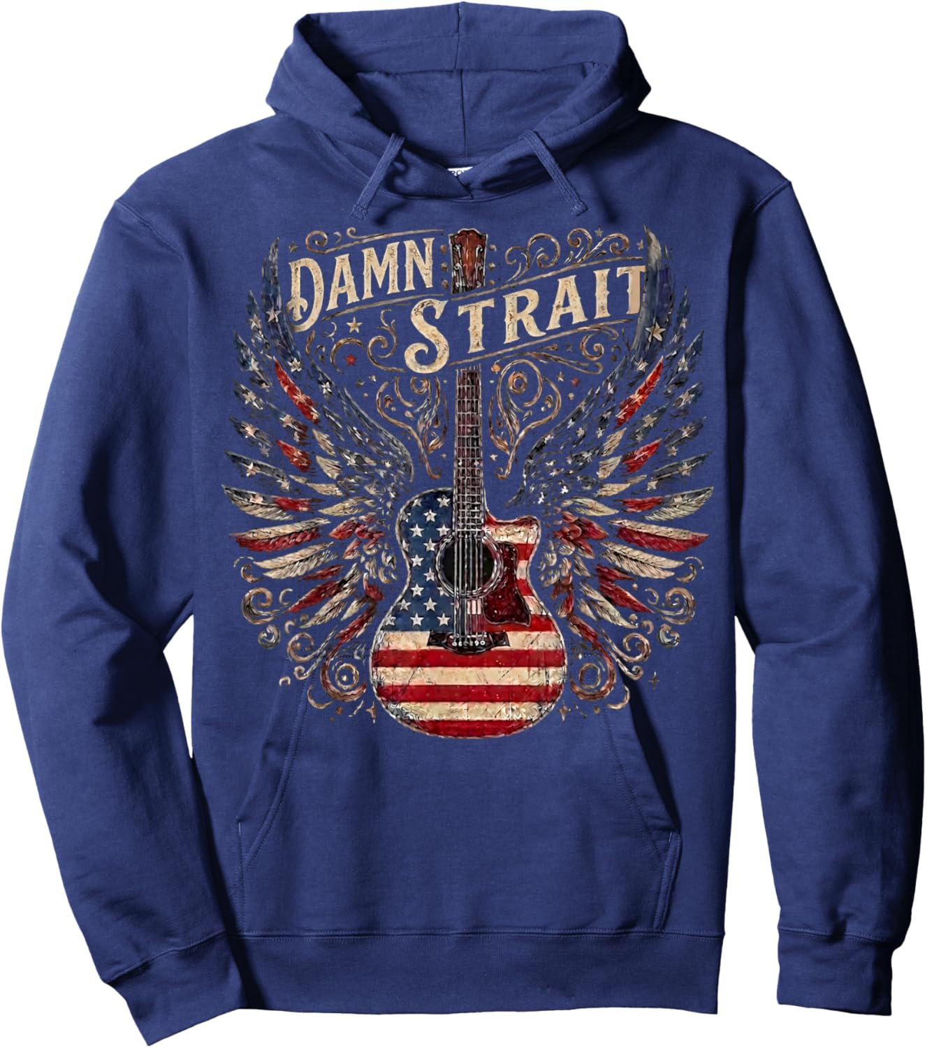 Vintage Damn Strait Name Retro Gifts Women Kids Hoodie - Hoodie | Navy