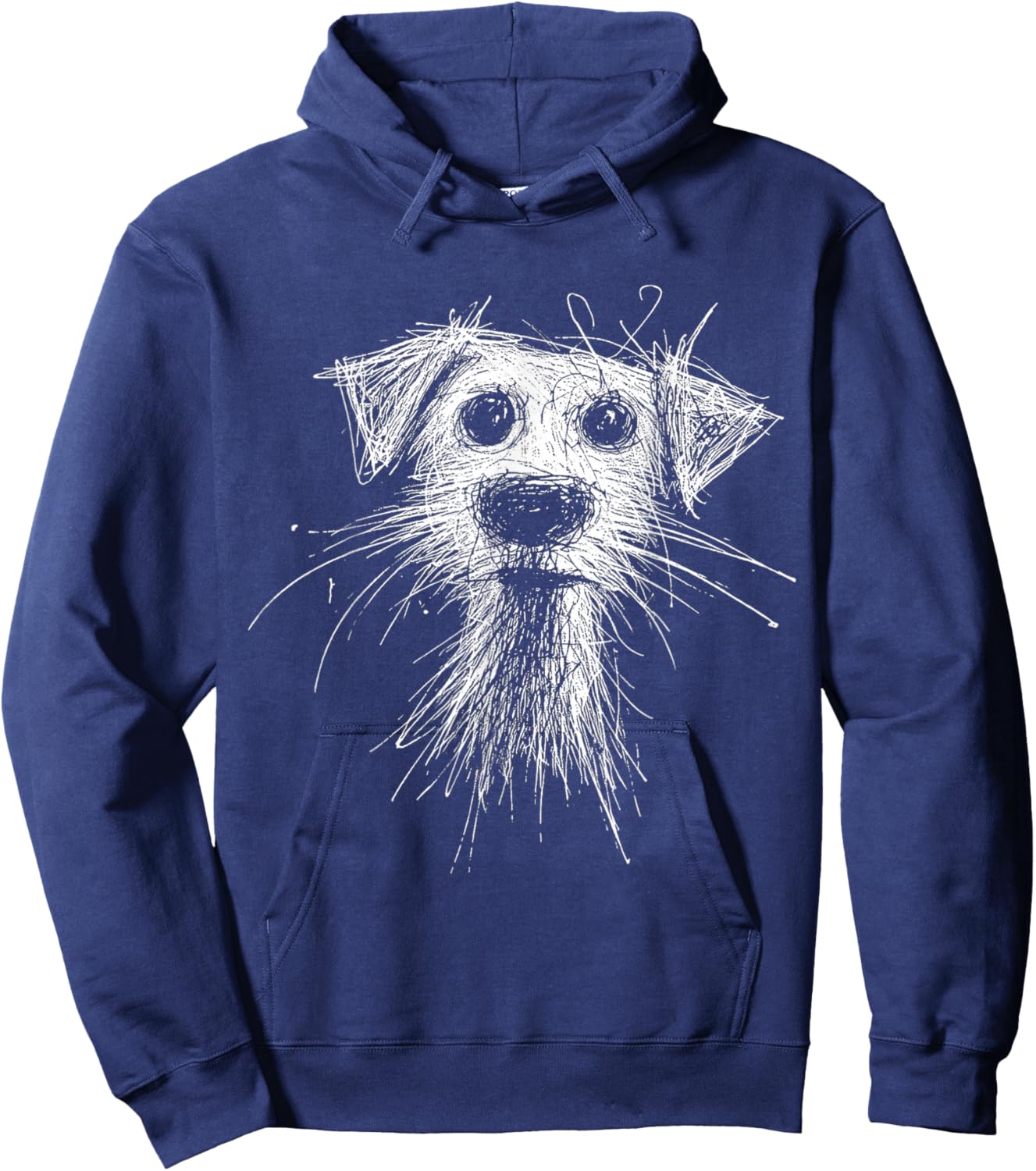 Abstract Scribble Puppy Drawing for Dog Lovers Hoodie - Hoodie | Navy