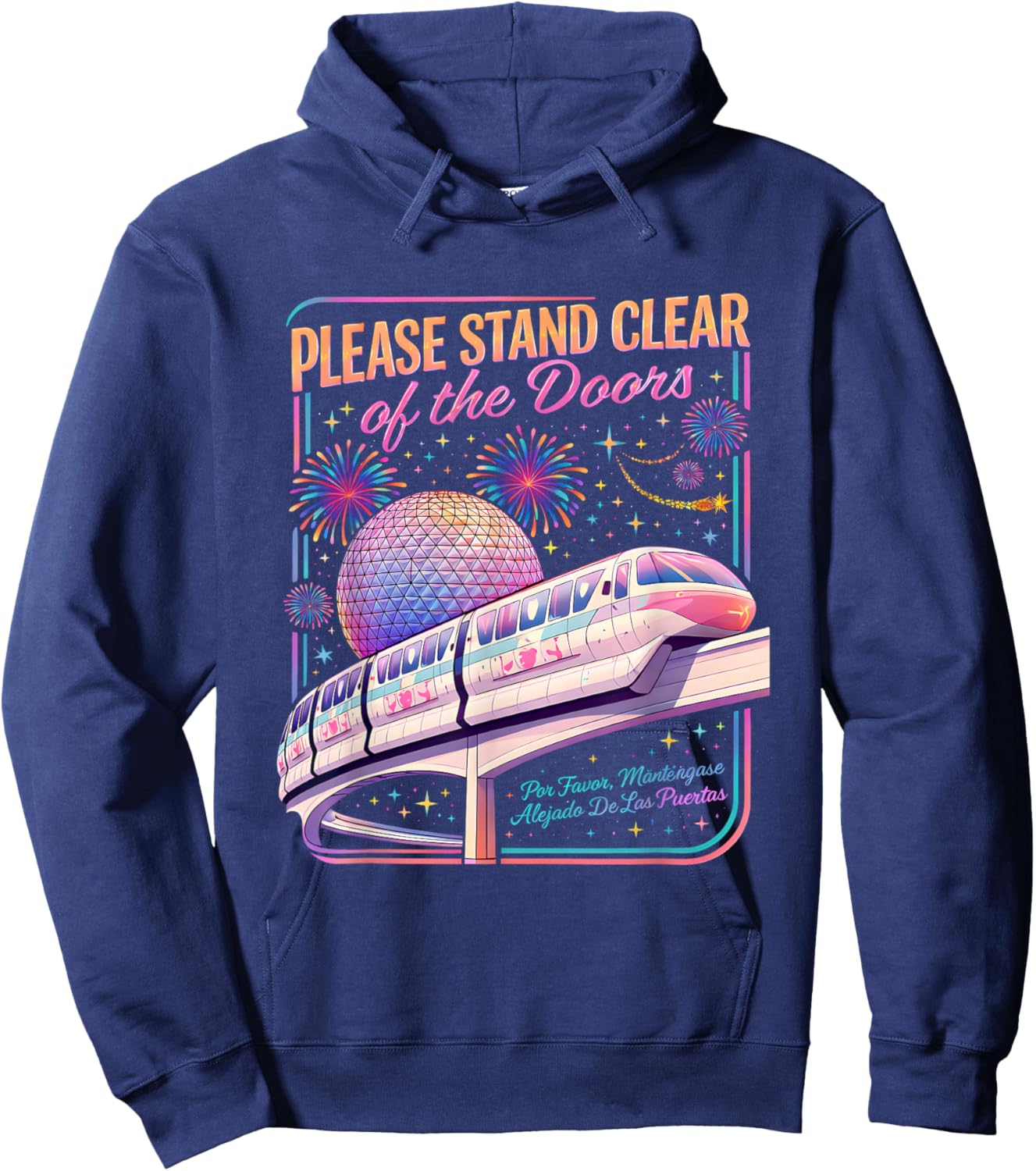 Please Stand Clear of The Doors Monorail Art Hoodie - Hoodie | Navy