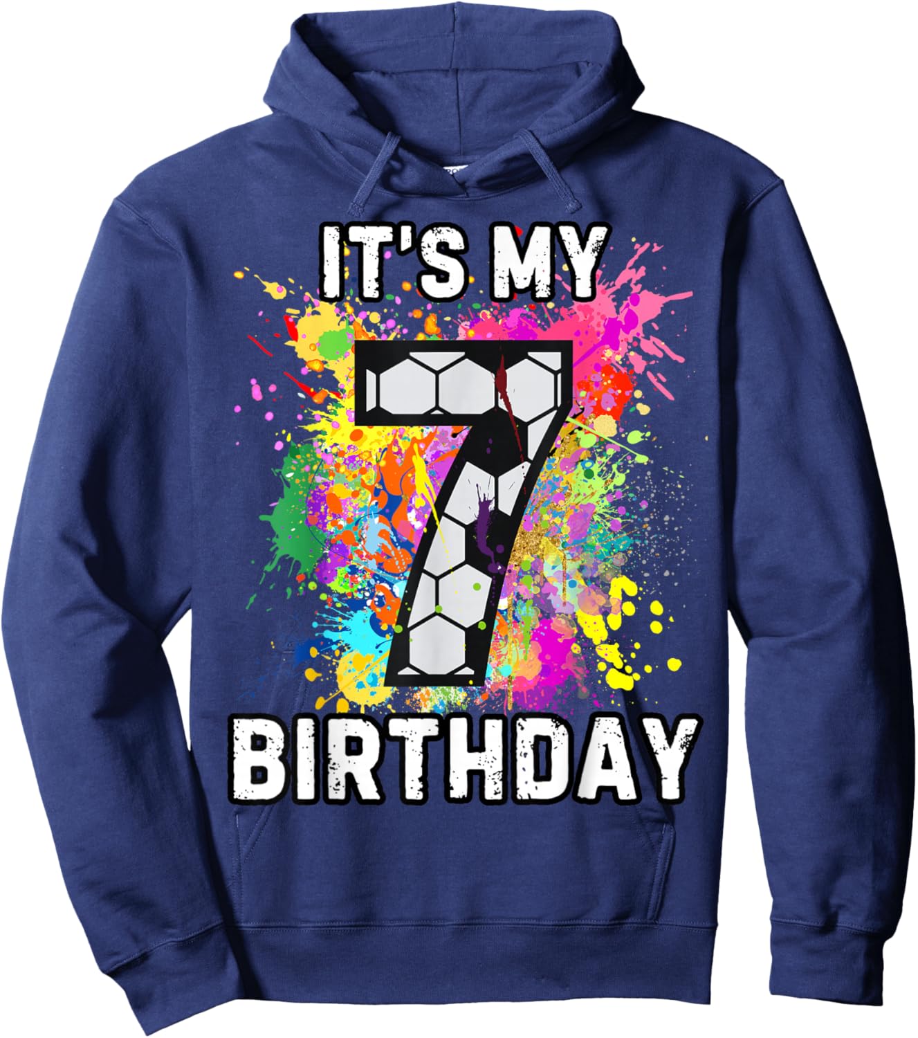 Soccer Birthday 7 Hoodie - Hoodie | Navy