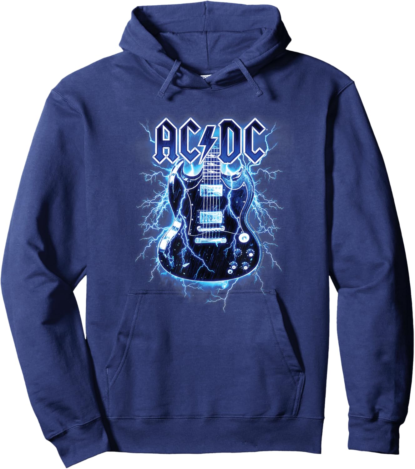 ACDC - Lightning Guitar Hoodie - Hoodie | Navy