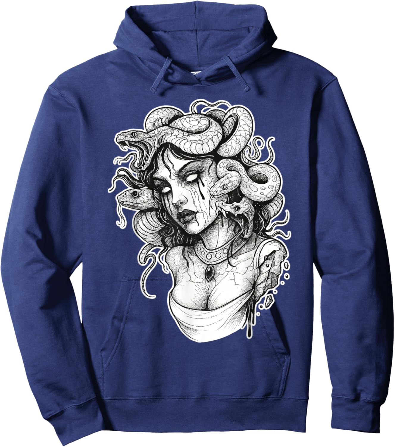 Medusa Zombie Snake Gothic Hoodie - Hoodie | Navy