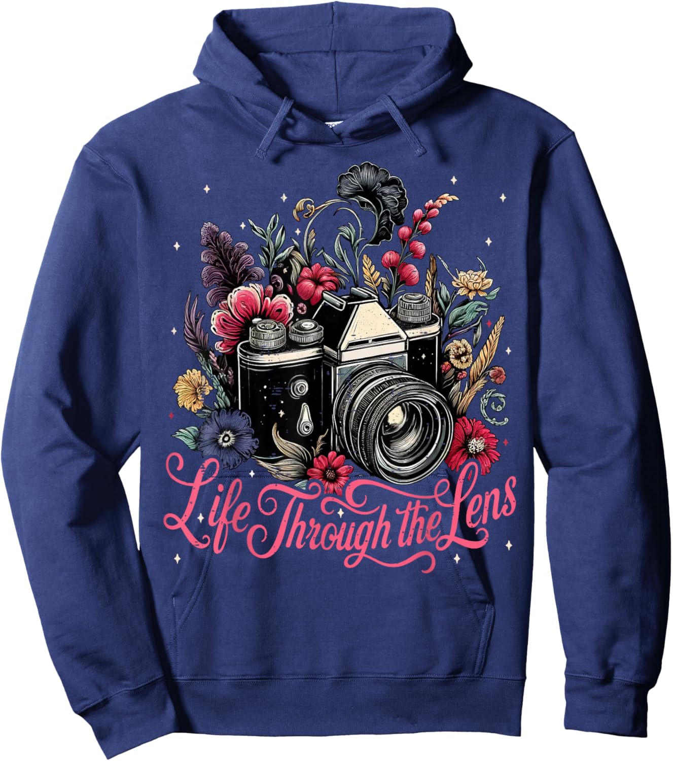 Camera Flowers Graphic Photographer Christmas Hoodie - Hoodie | Navy