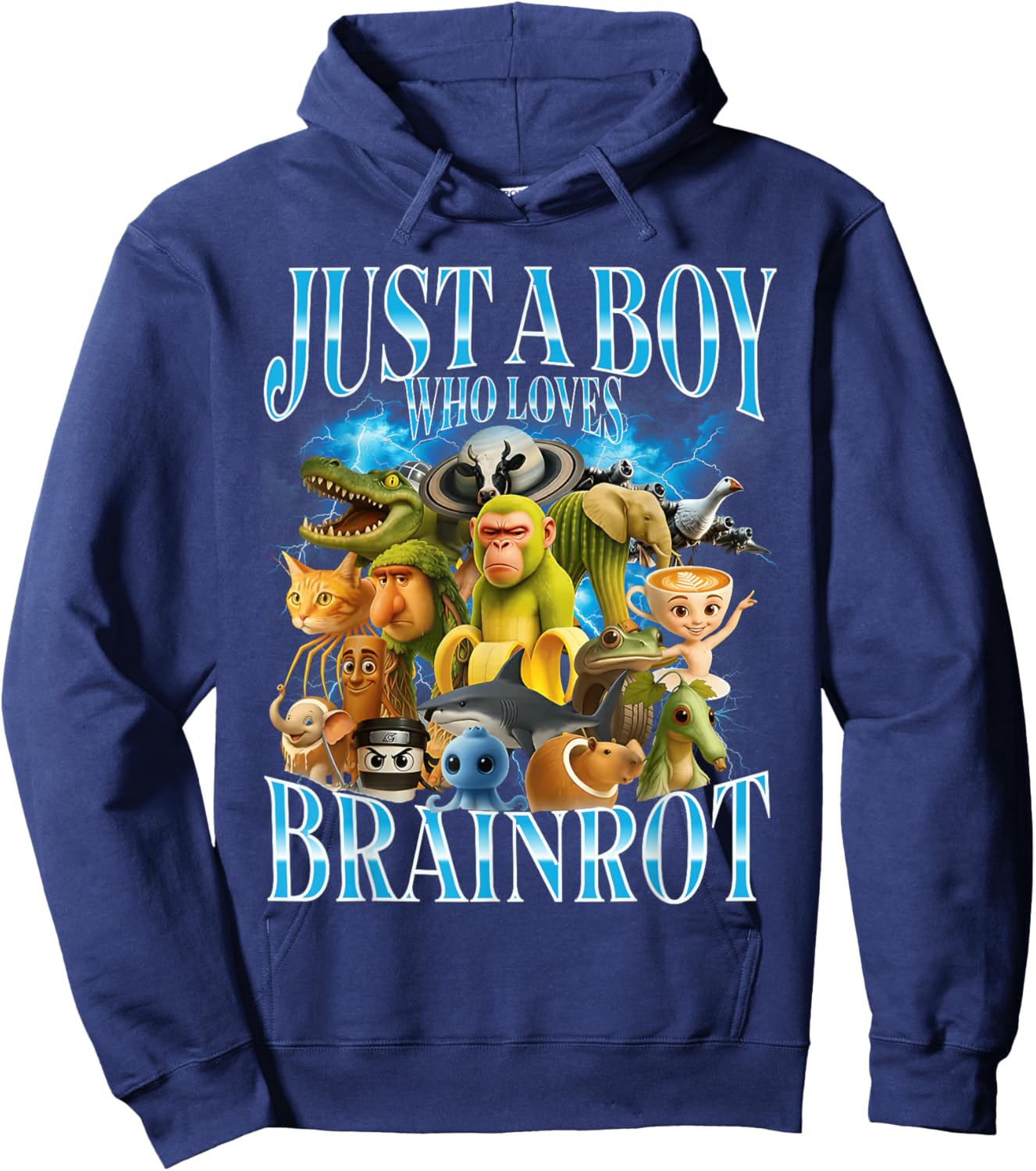Just A Boy Who Loves Italian Brainrot Hoodie - Hoodie | Navy