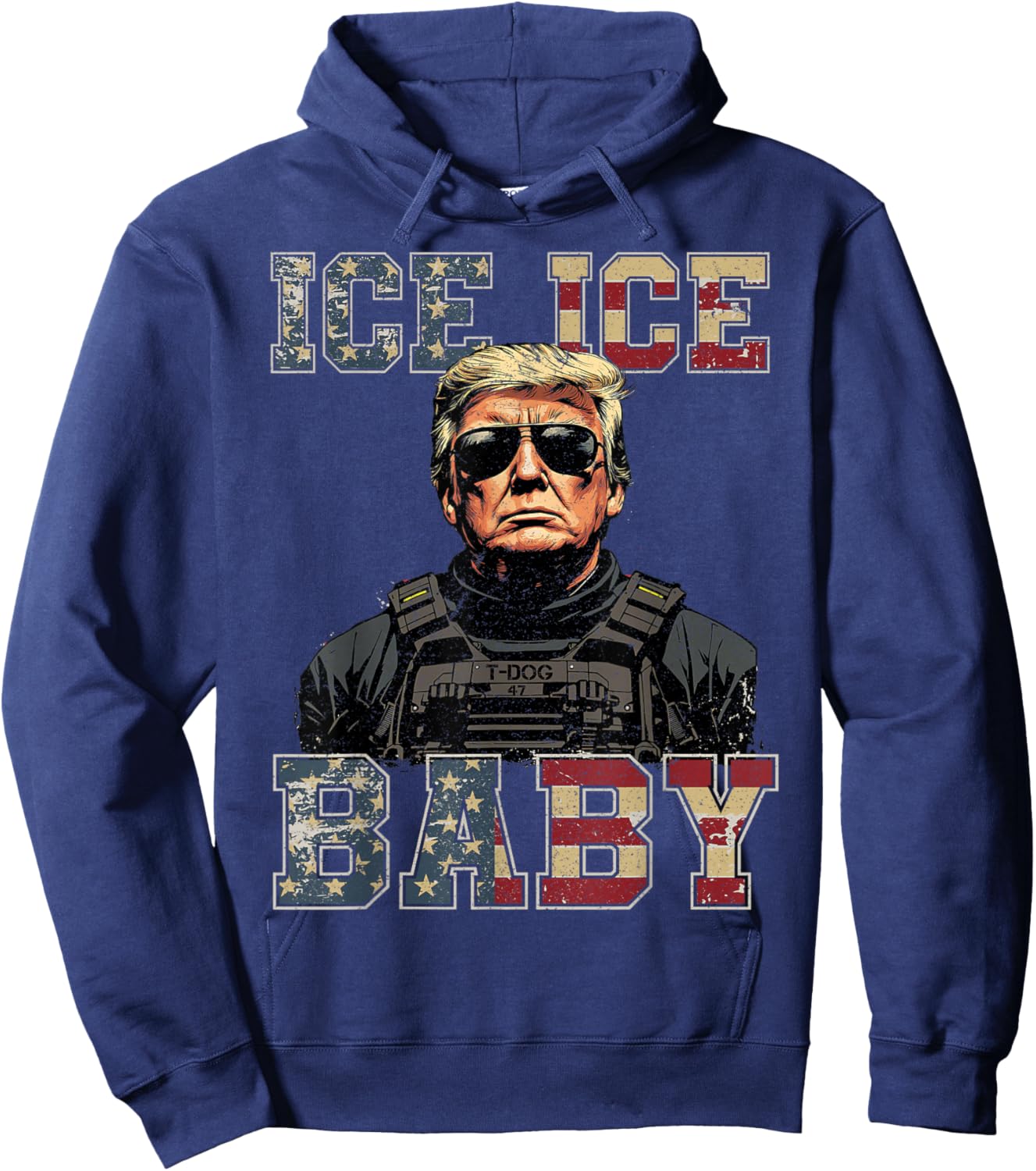 Vintage Ice Ice Baby Funny Trump Hoodie - Hoodie | Navy