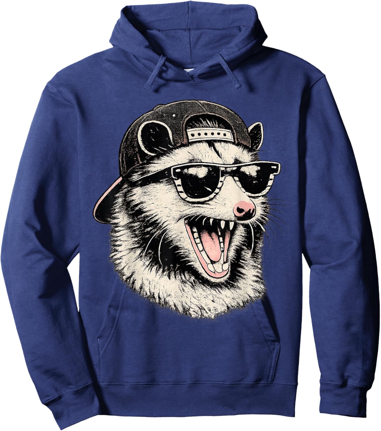 Funny Opossum Sunglasses Possum Lover Meme Hoodie - Hoodie | Navy
