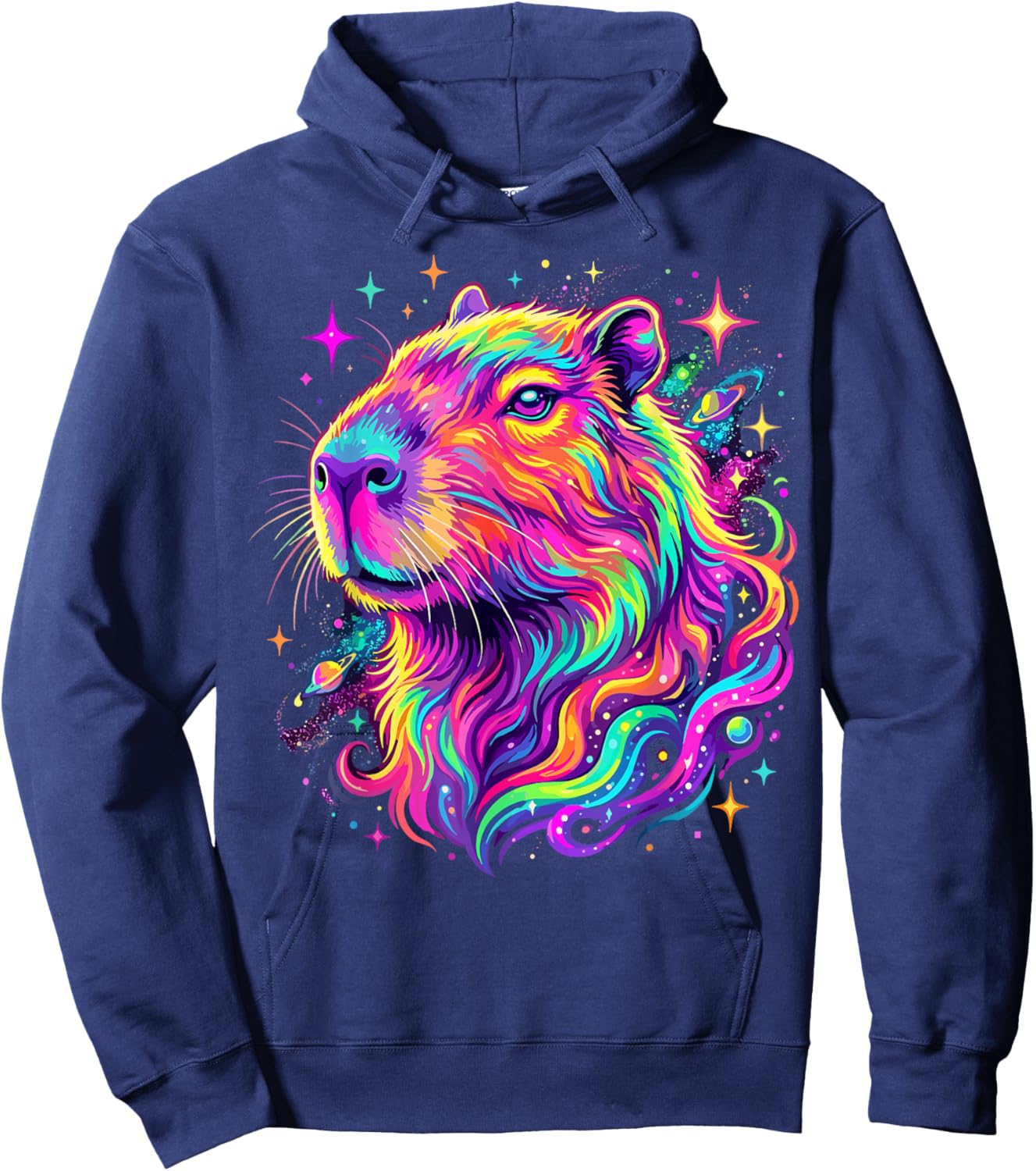 Colorful Rainbow Capybara Hoodie - Hoodie | Navy