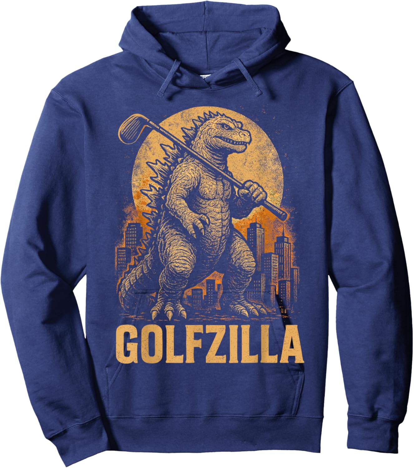 Funny Golfzilla Golf Player Golfer Golfing Joke Hoodie - Hoodie | Navy