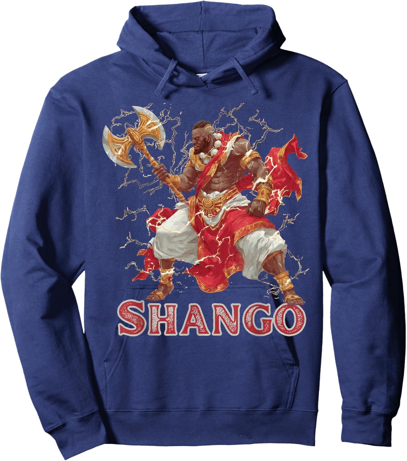Shango African God of Yoruba Mythic Battle Art Hoodie - Hoodie | Navy