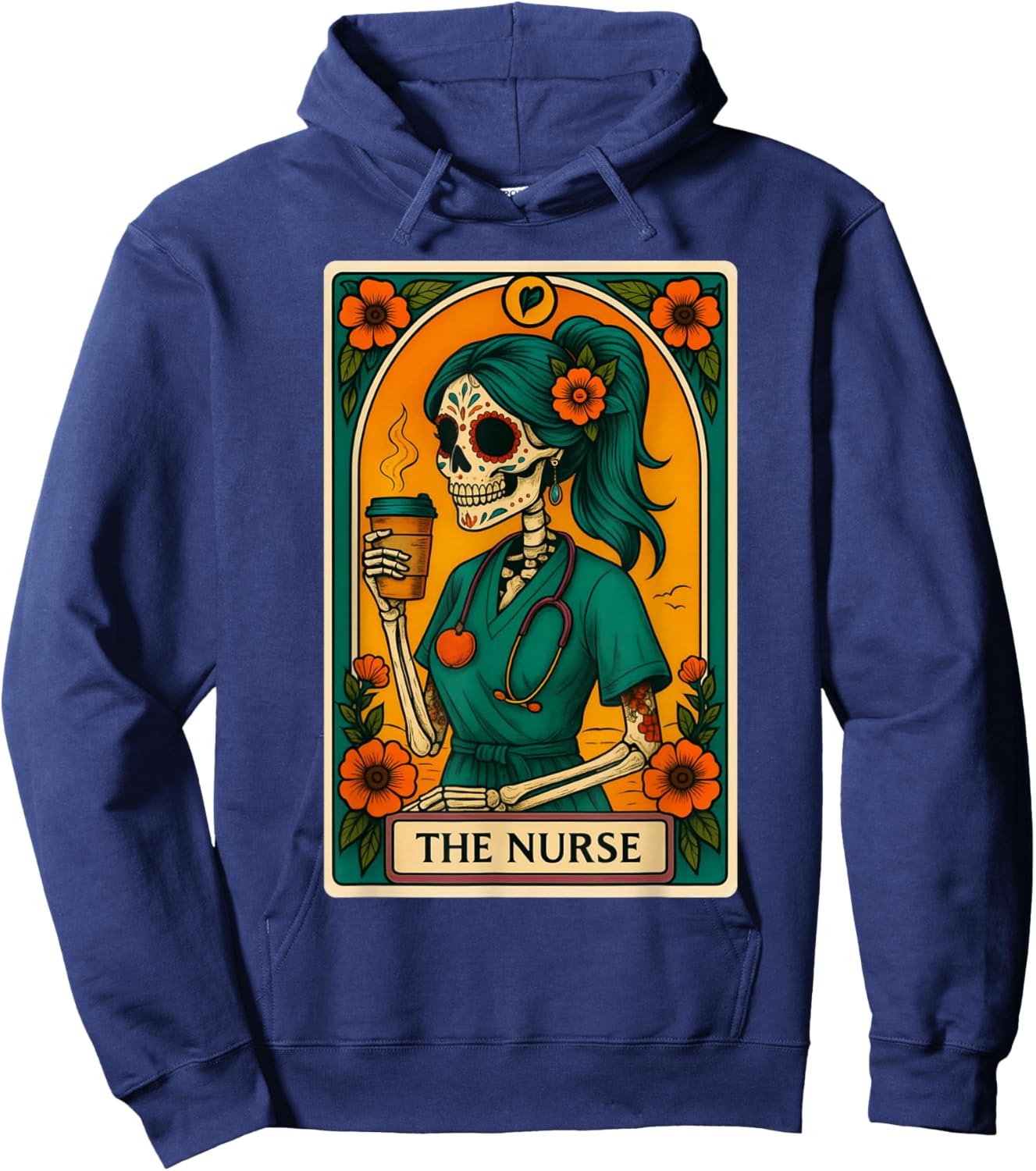 Dia De Los Muertos Tarot Card Nurse La Lorona Hoodie - Hoodie | Navy