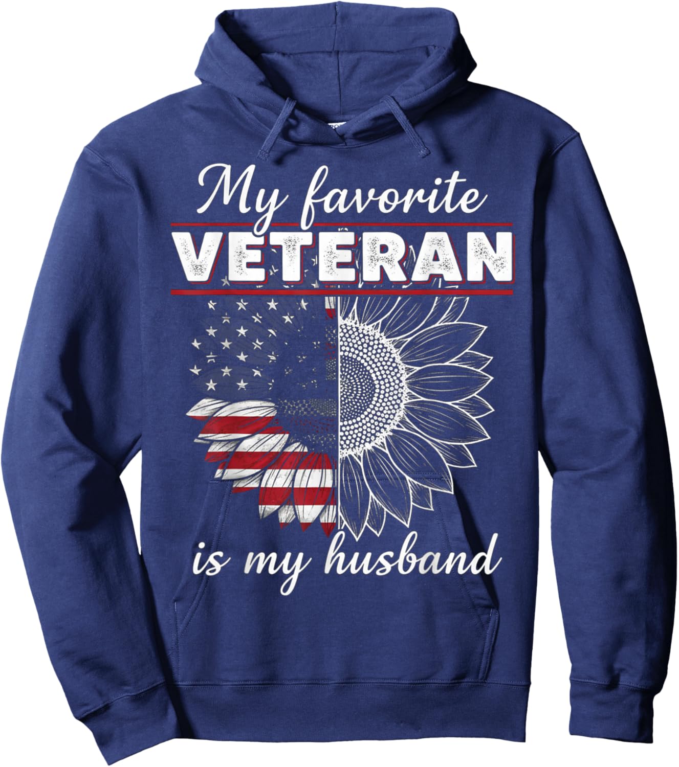 My Favorite Veteran is My Husband Hoodie - Hoodie | Navy