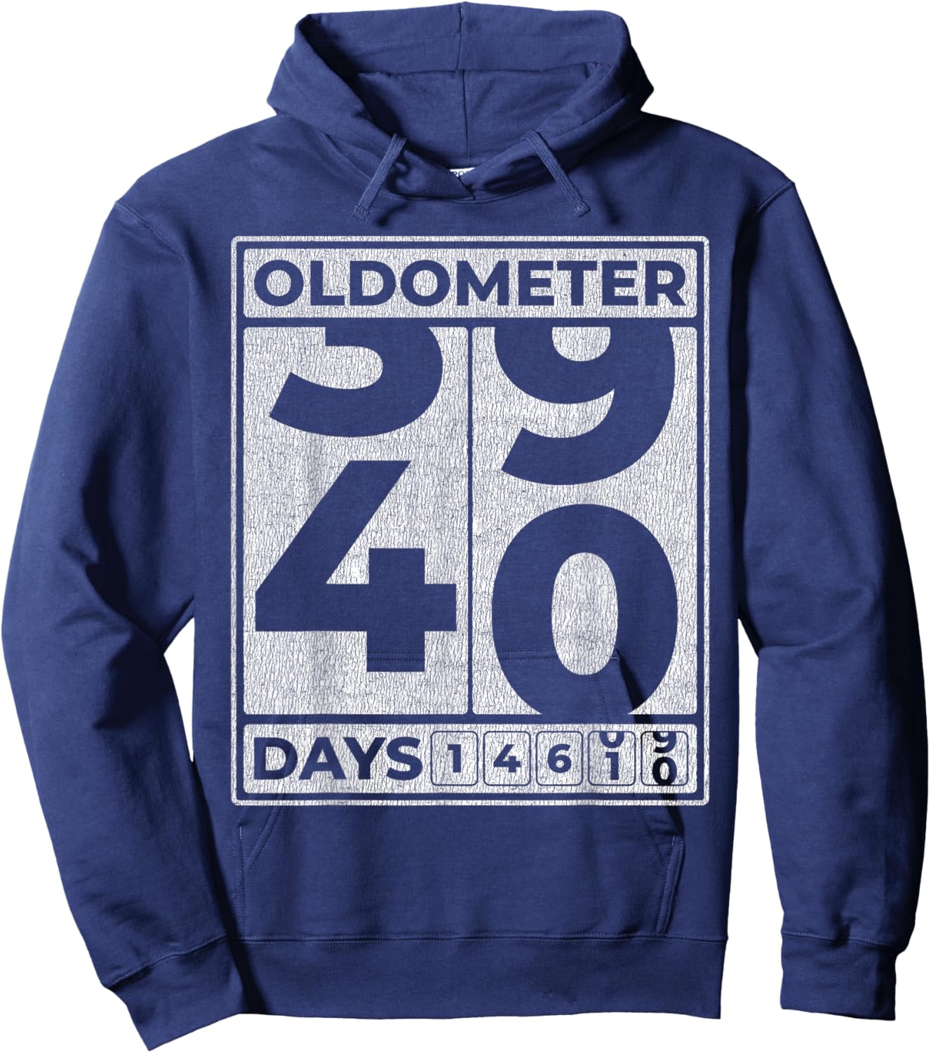 Oldometer 40 Funny 40th Birthday Gift Hoodie - Hoodie | Navy