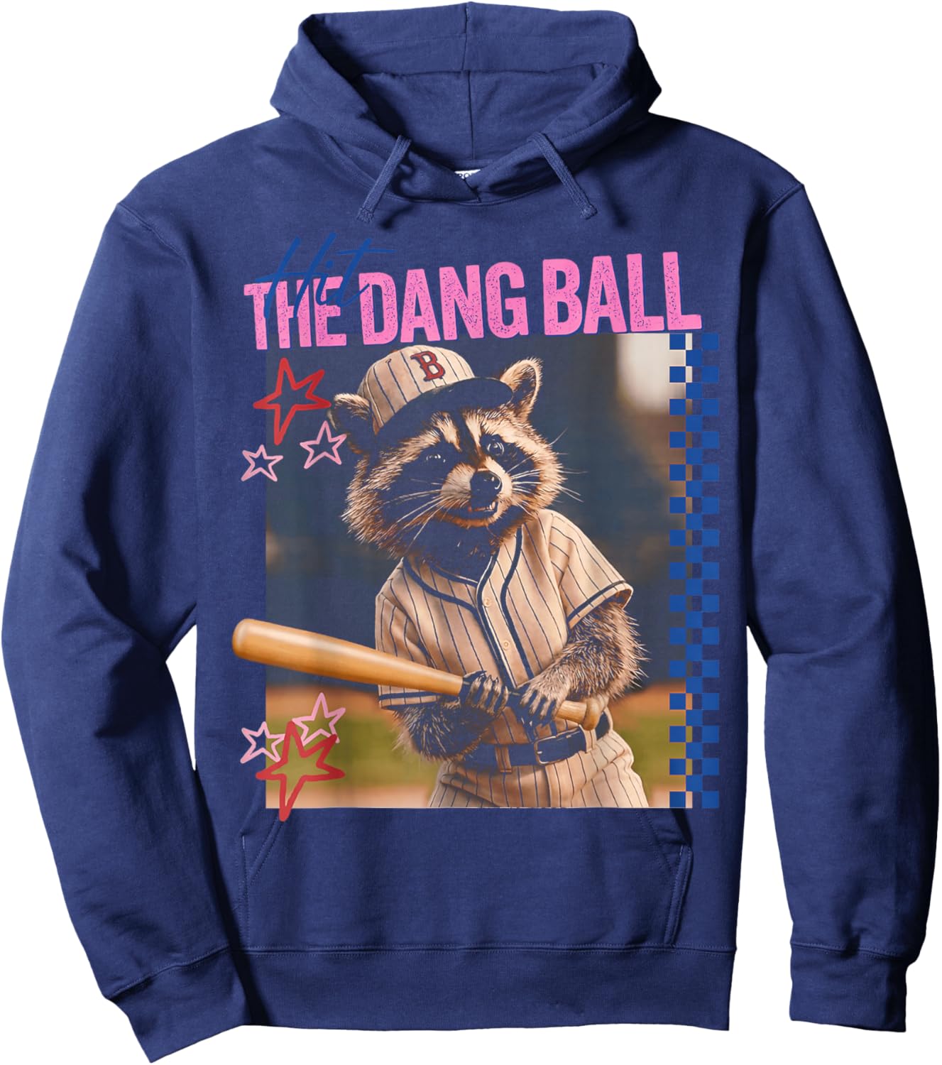 Funny Raccoon Hit The Dang Ball Hoodie - Hoodie | Navy