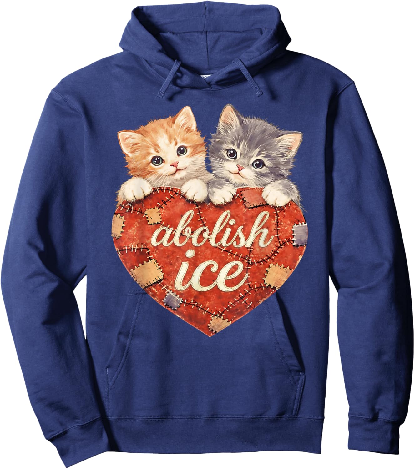 Abolish ICE No Ice Cute Cat Valentine Men Women Hoodie - Hoodie | Navy