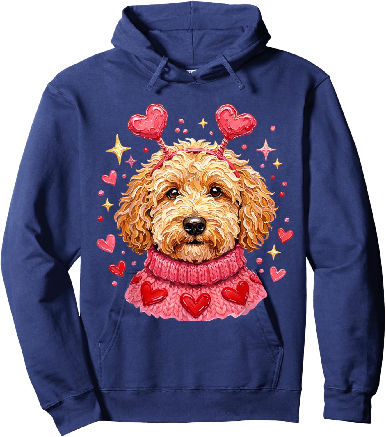 Goldendoodle Valentine Doodle Mom Coquette Hoodie - Hoodie | Navy
