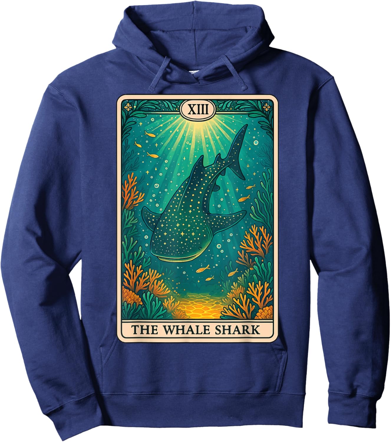 The Whale Shark Tarot Card Hoodie - Hoodie | Navy
