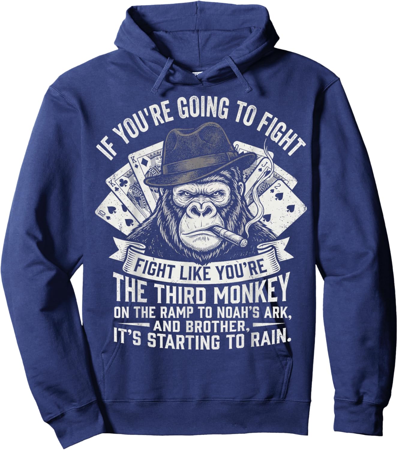 Third Monkey Noahs Ark Fight Gorilla Men Hoodie - Hoodie | Navy
