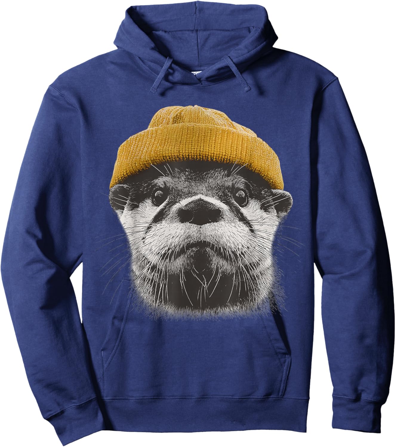 Otter Wearing Beanie Hoodie - Hoodie | Navy
