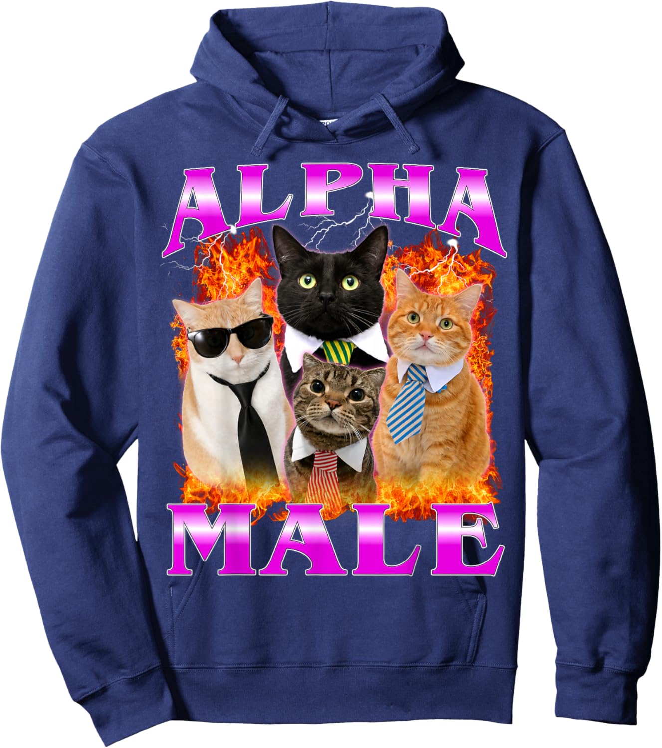 Alpha Male Funny Kitten Women Hoodie - Hoodie | Navy