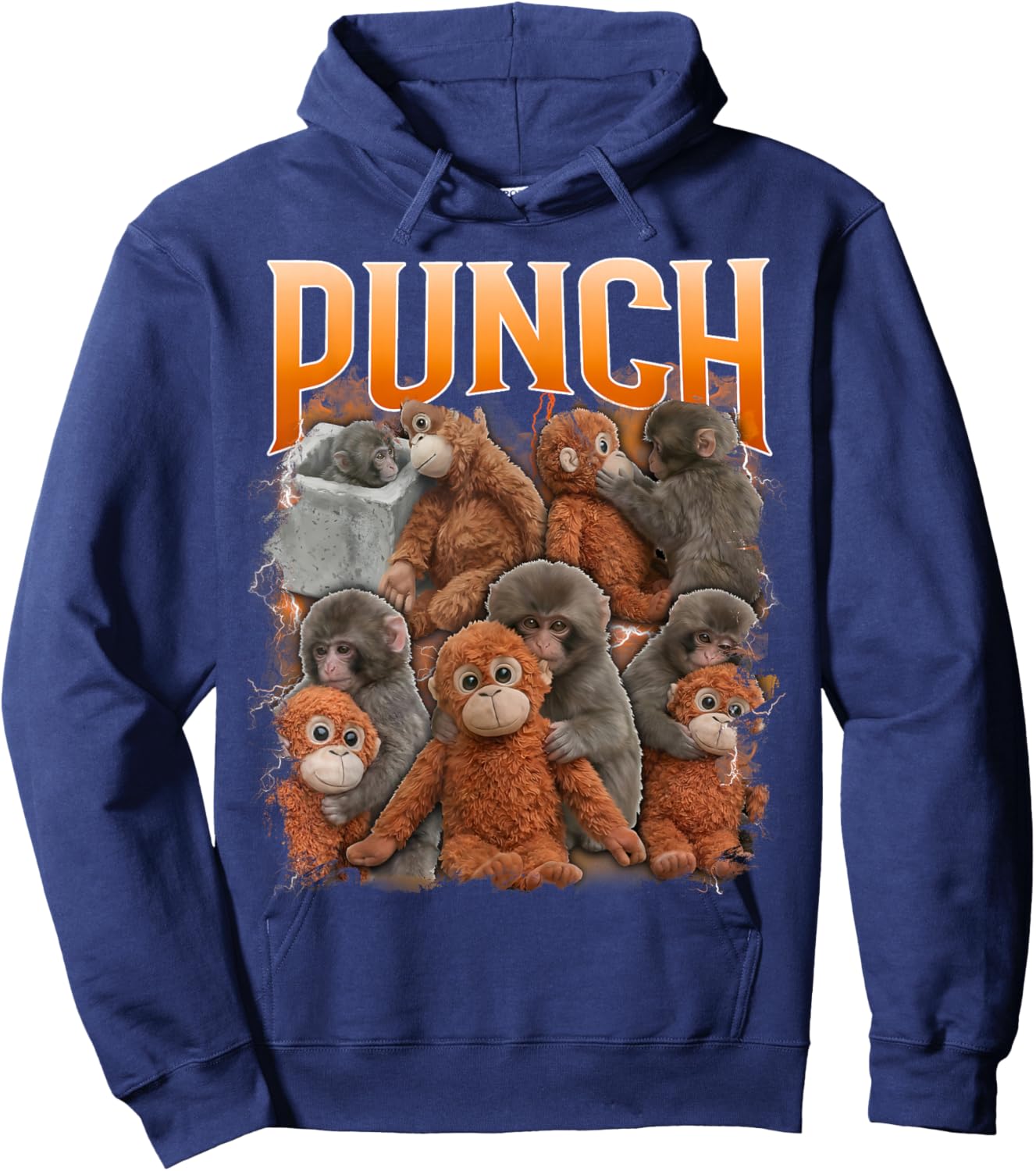 Funny Punch Baby Monkey Cute Family Hoodie - Hoodie | Navy