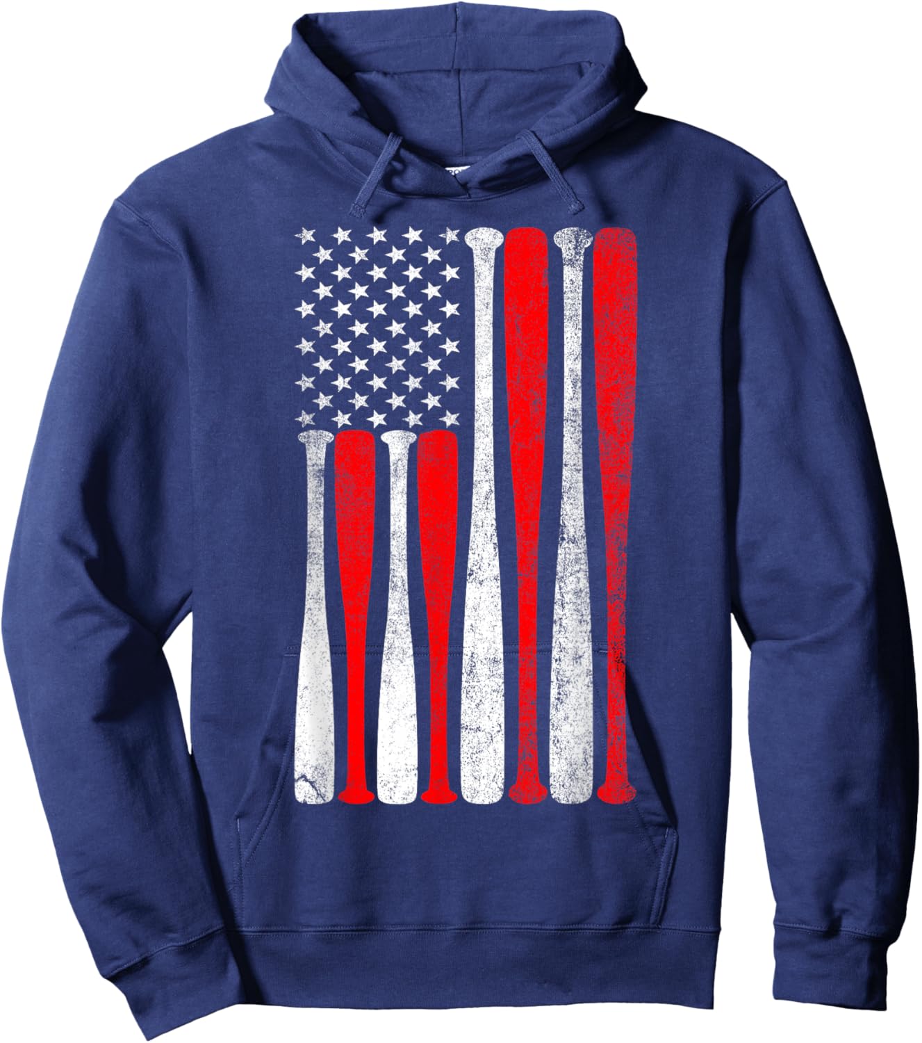 Baseball USA Flag Baseball Lover Baseball dad Hoodie - Hoodie | Navy