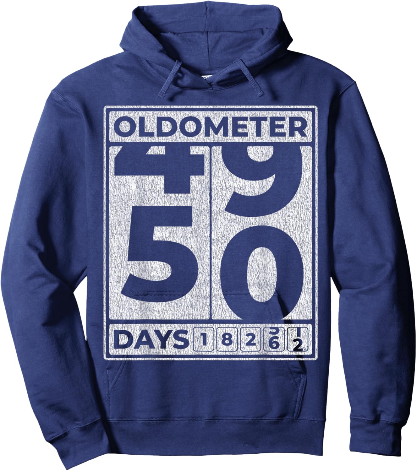 Oldometer 50 Funny 50th Birthday Gift Hoodie - Hoodie | Navy