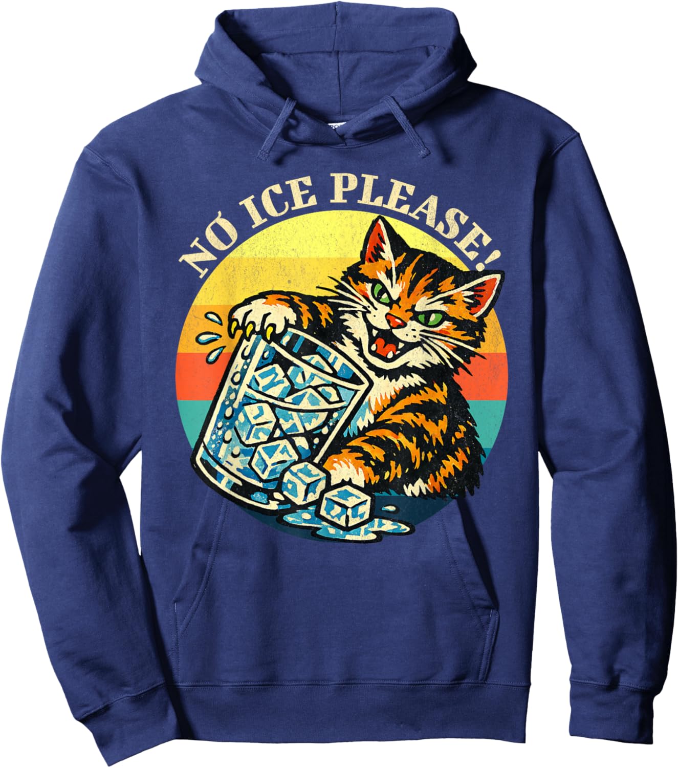 Abolish ICE Cat Anti-ICE Funny Retro Hoodie - Hoodie | Navy