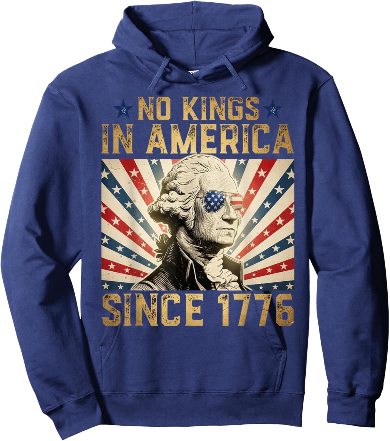 Funny Protesting No Kings in America Since 1776 Hoodie - Hoodie | Navy