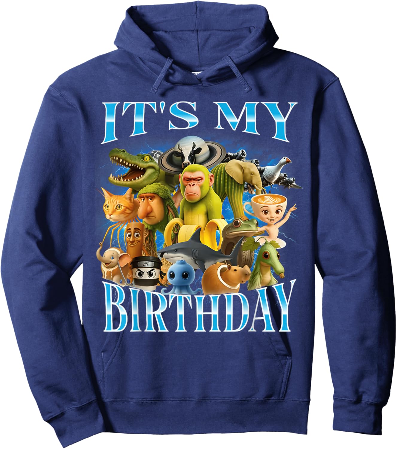 Italian Brainrot Birthday Kids Hoodie - Hoodie | Navy