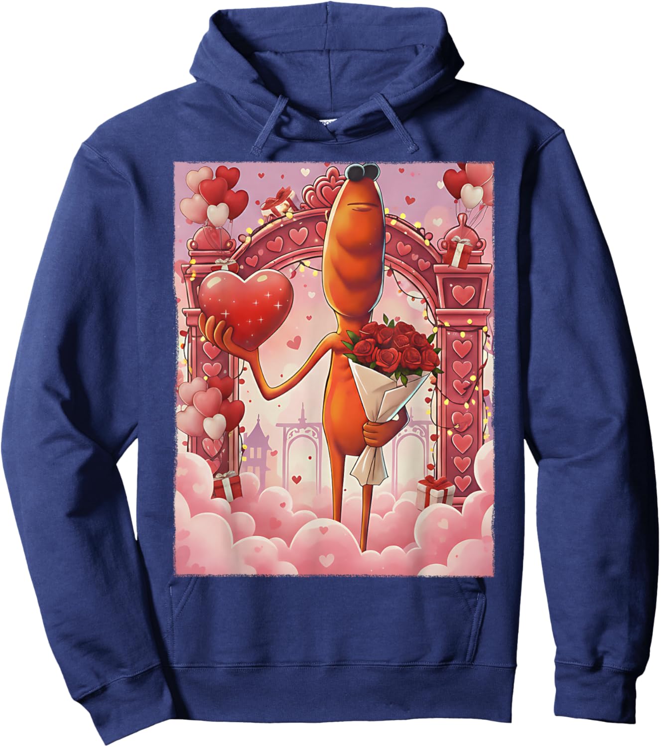 Marcus The Worm Funny Meme Valentine's Day Hoodie - Hoodie | Navy