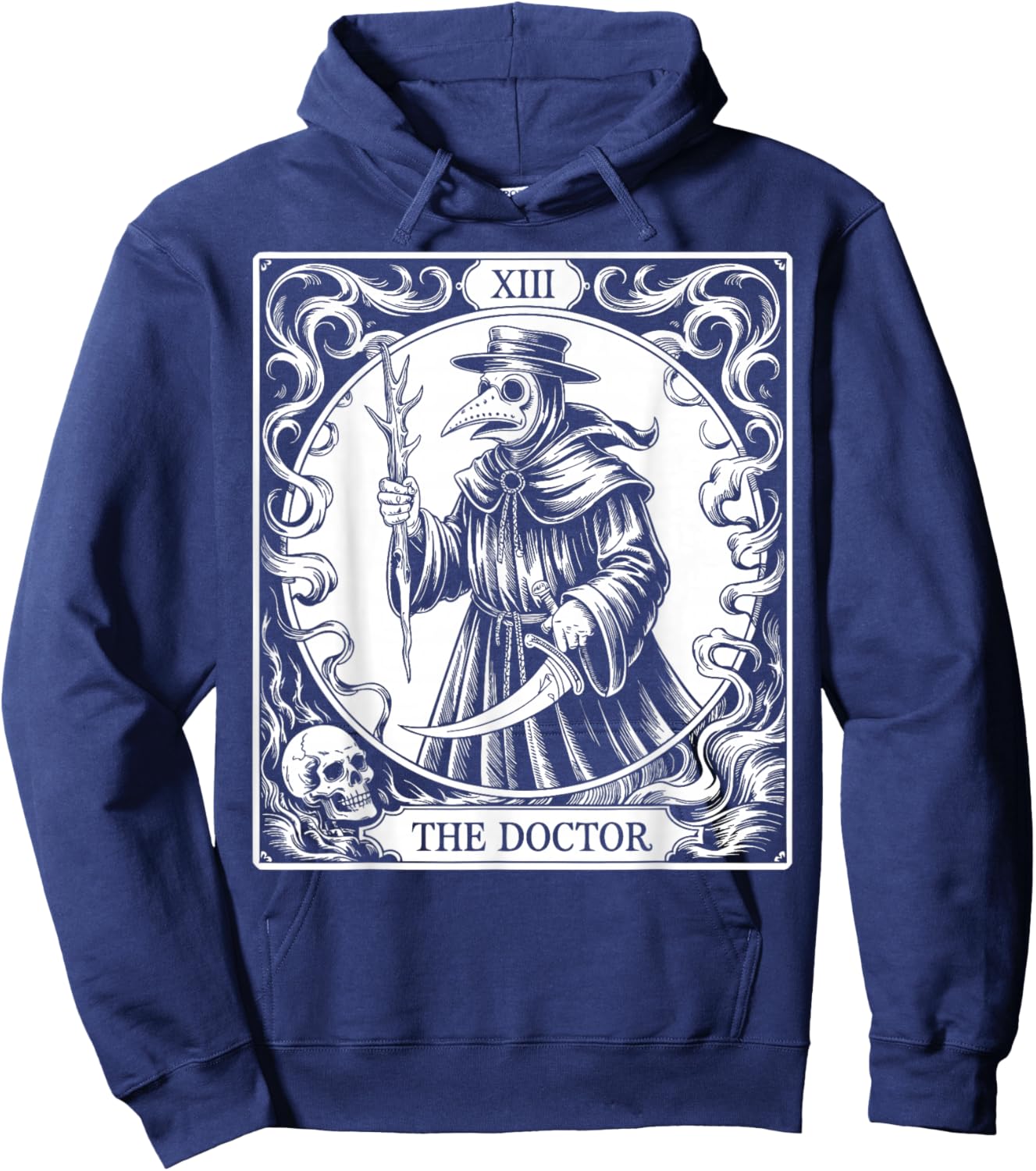 Tarot Card Plague Doctor Hoodie - Hoodie | Navy