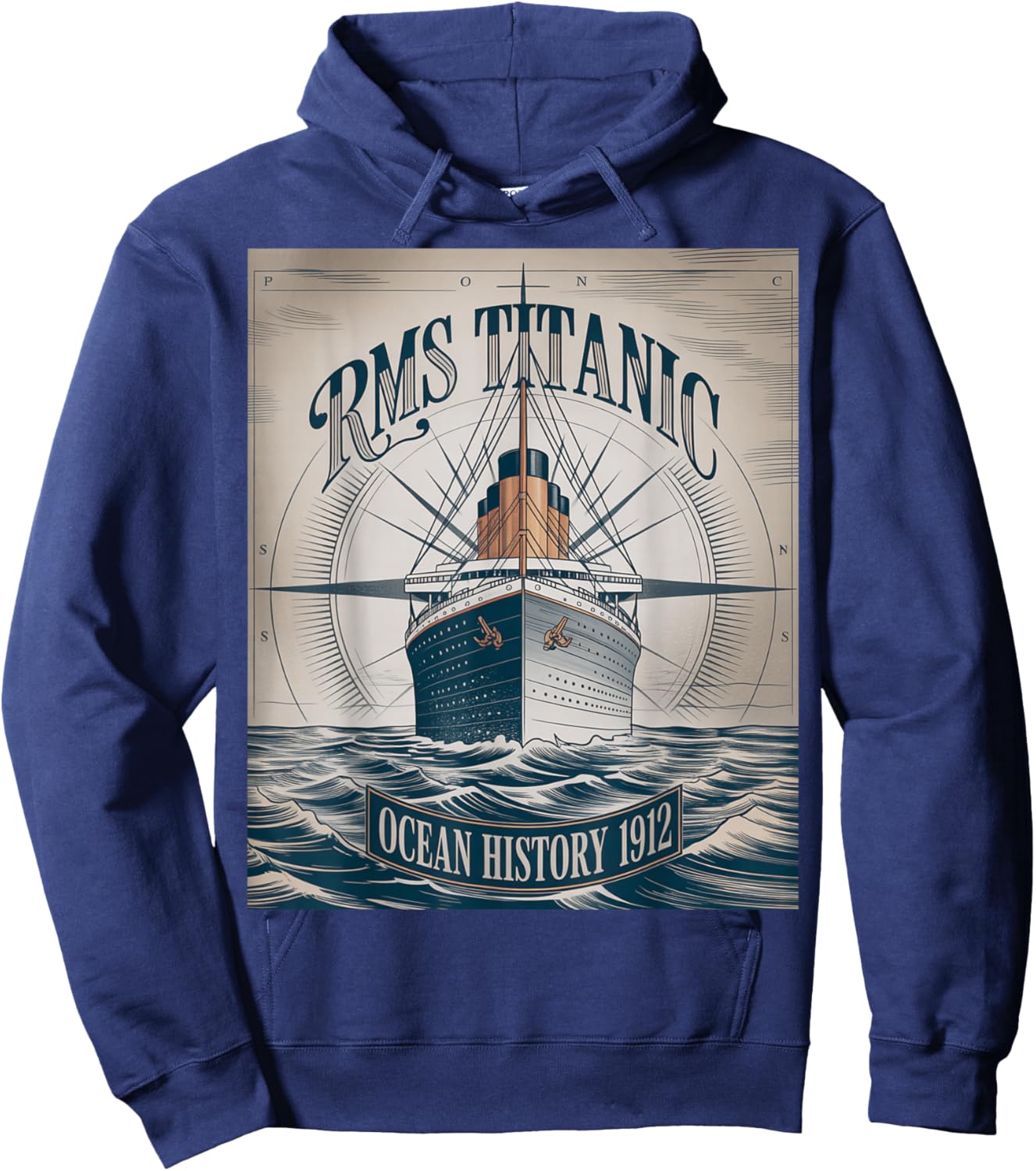 RMS Titanic 1912 Ocean History Memorial Design Hoodie - Hoodie | Navy