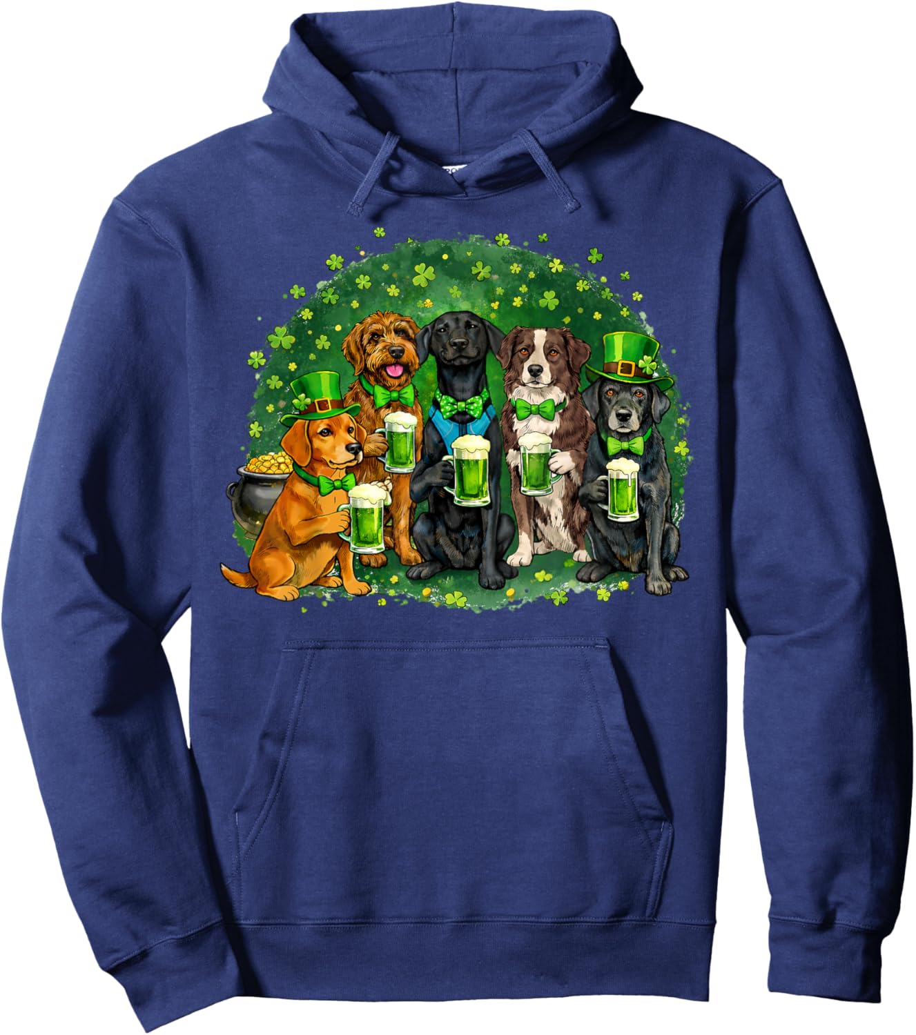 St Patrick’s Day Dog Lovers Squad Hoodie - Hoodie | Navy