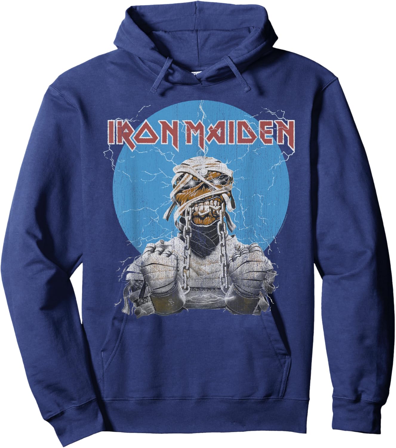 Iron Maiden - Mummy Lightning Circle Hoodie - Hoodie | Navy