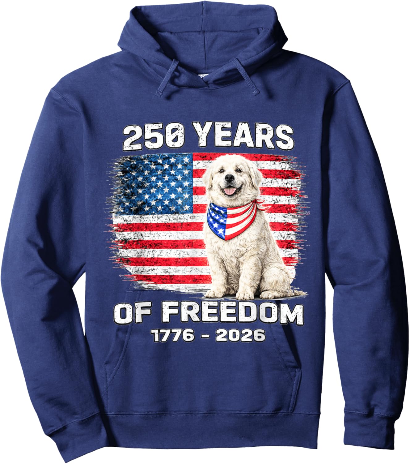 250 Years America Anniversary Great Pyrenees Hoodie - Hoodie | Navy