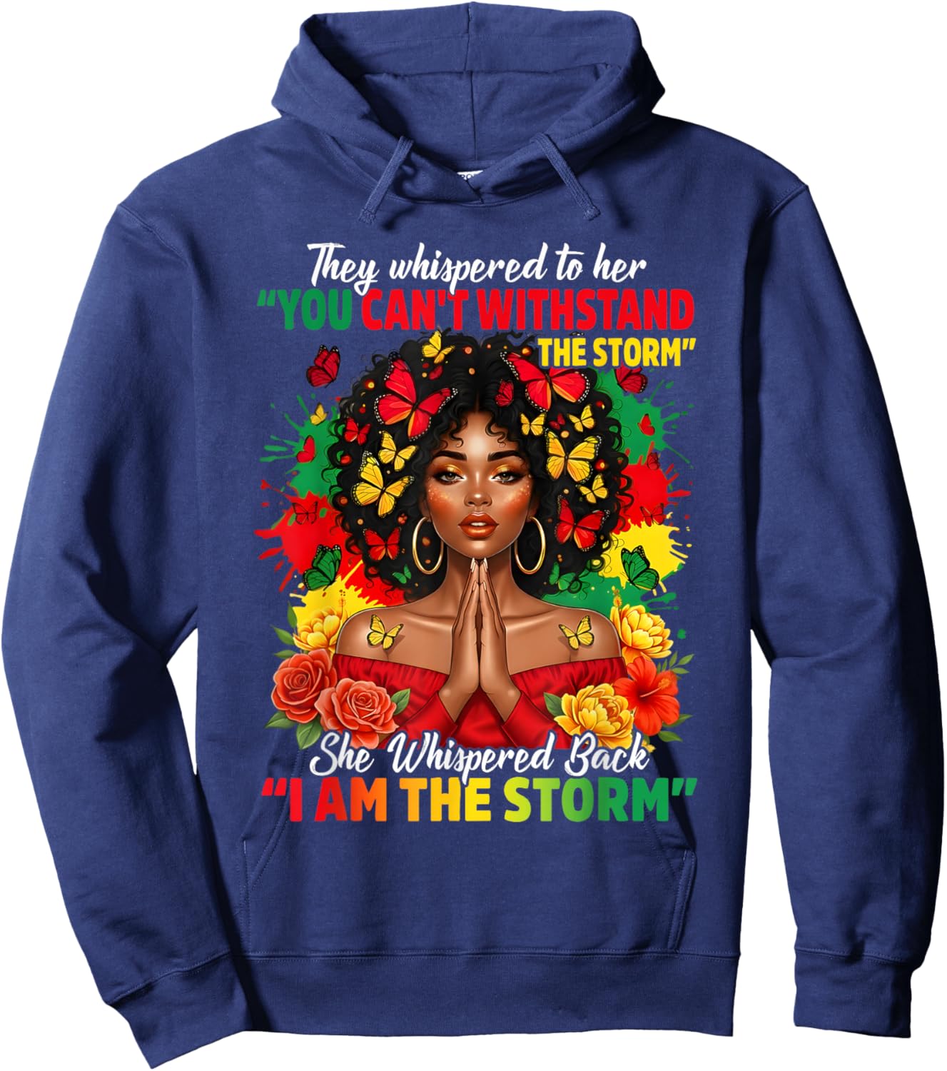 Afro I Am The Storm Hoodie - Hoodie | Navy