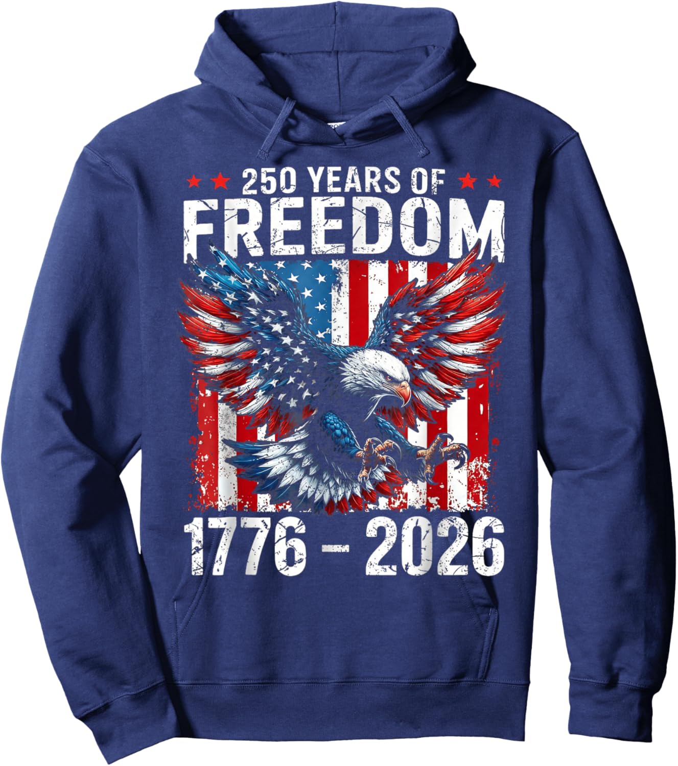 250 Years of American Freedom Eagle 1776 2026 Hoodie - Hoodie | Navy