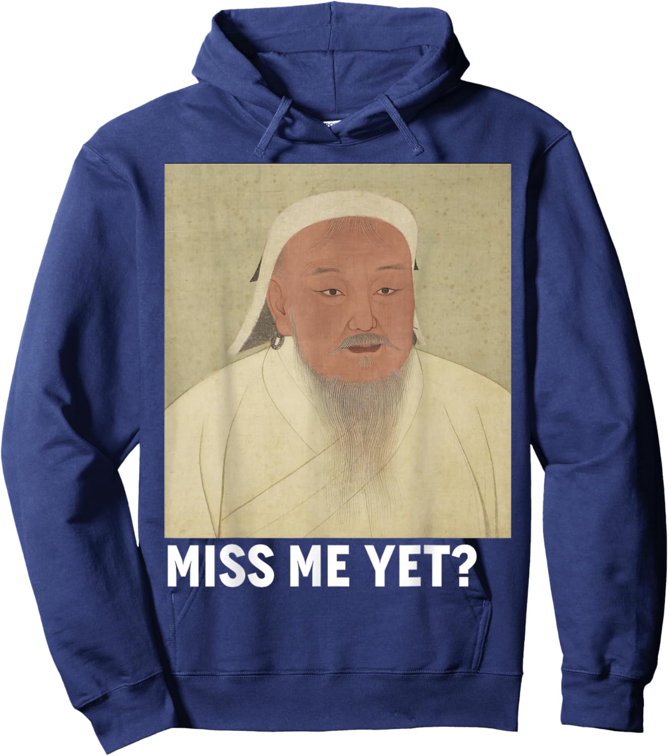 Genghis Khan Portrait Hoodie - Hoodie | Navy