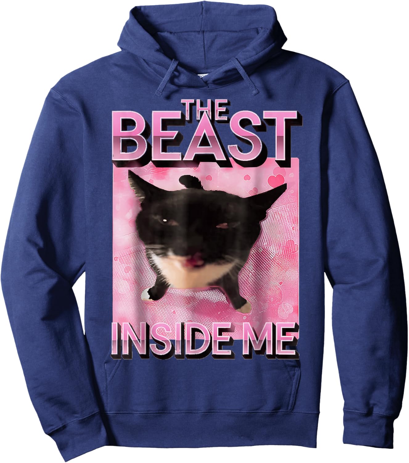 The Beast Inside Me Cat Funny Meme Cute Hoodie - Hoodie | Navy
