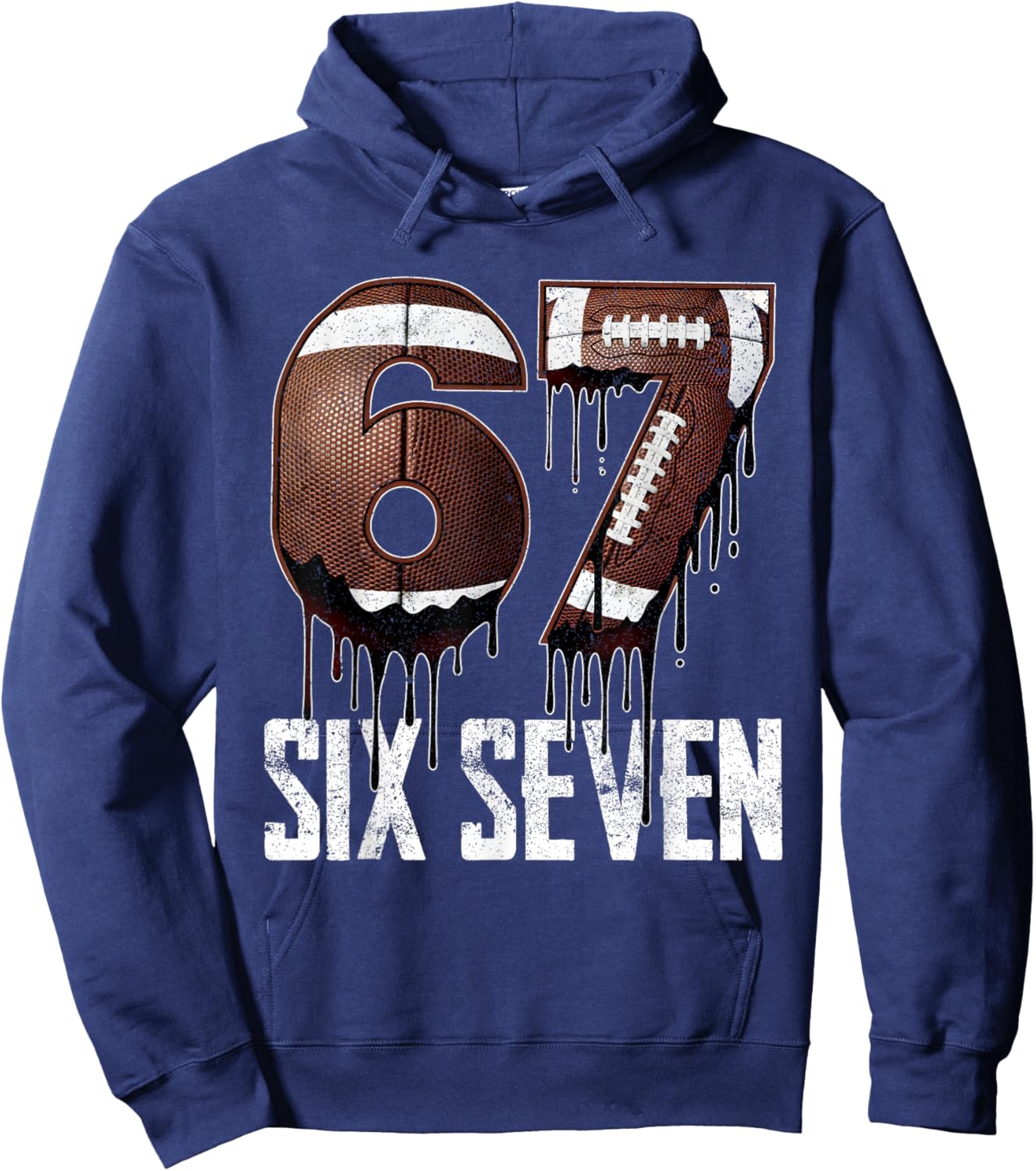 Football 67 Six Seven Funny Gen Alpha Meme Hoodie - Hoodie | Navy