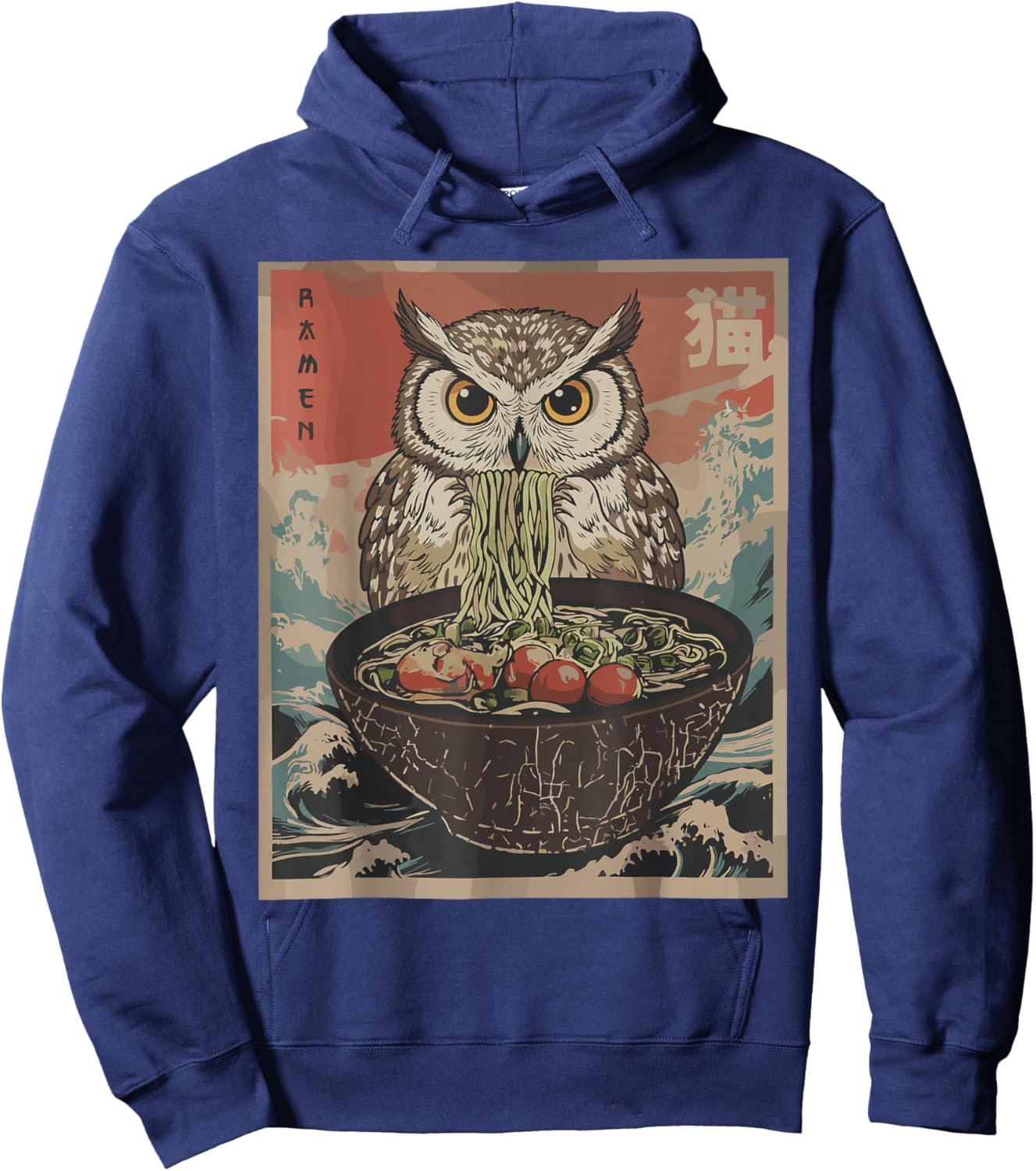Ramen Japanese Graphic Owl Anime Shirts Women Hoodie - Hoodie | Navy