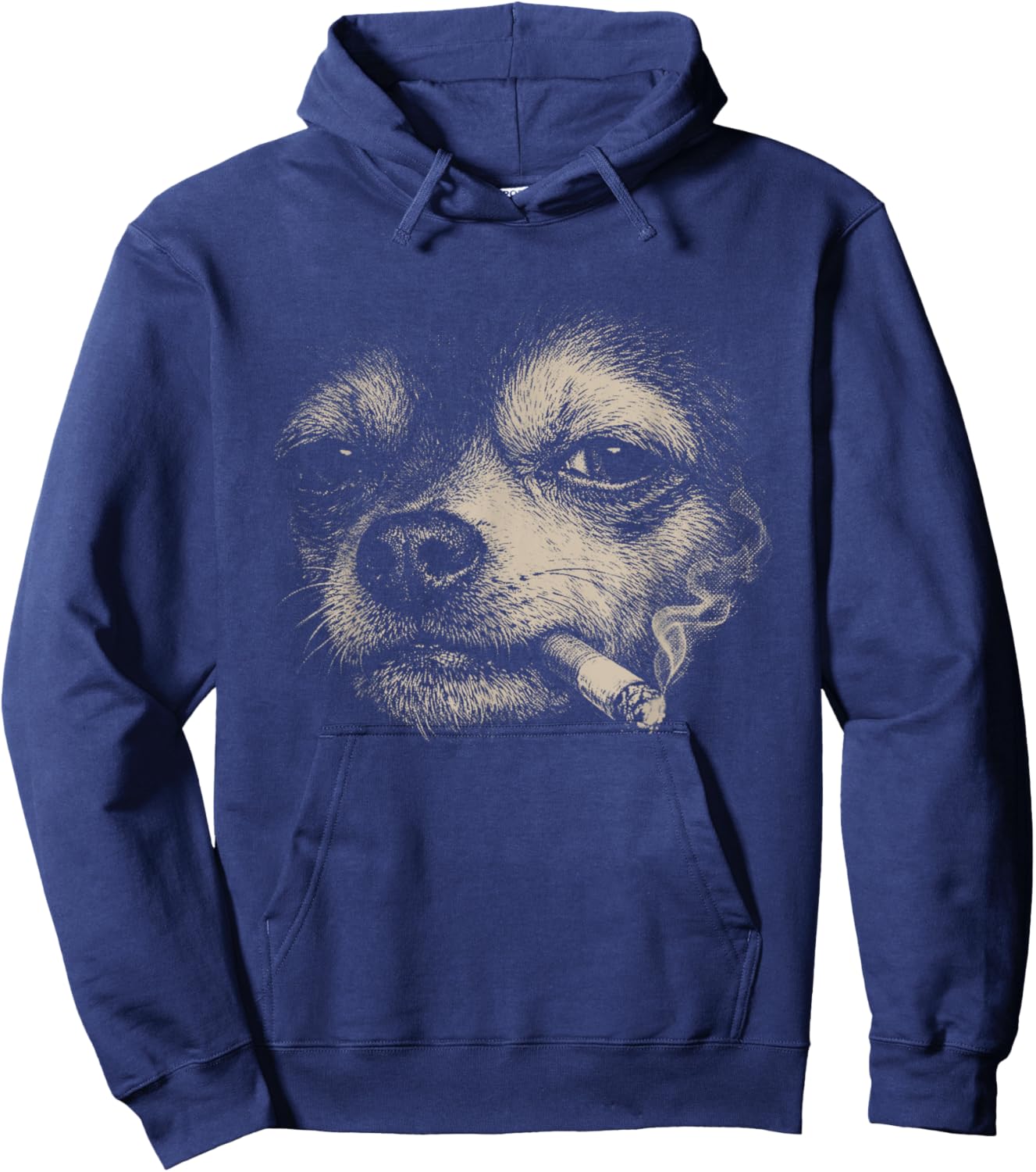 Dog Smoking Cigarette Funny Chihuahua Meme Hoodie - Hoodie | Navy