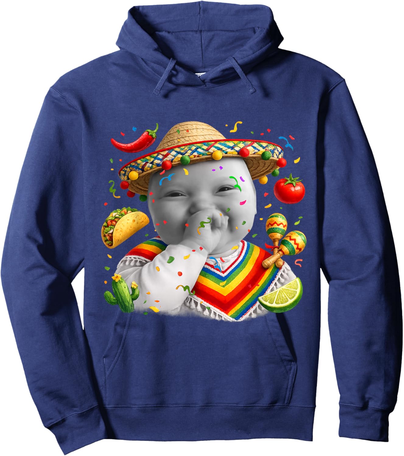 Funny Niche Ai Baby Meme Cinco De Mayo Party Hoodie - Hoodie | Navy